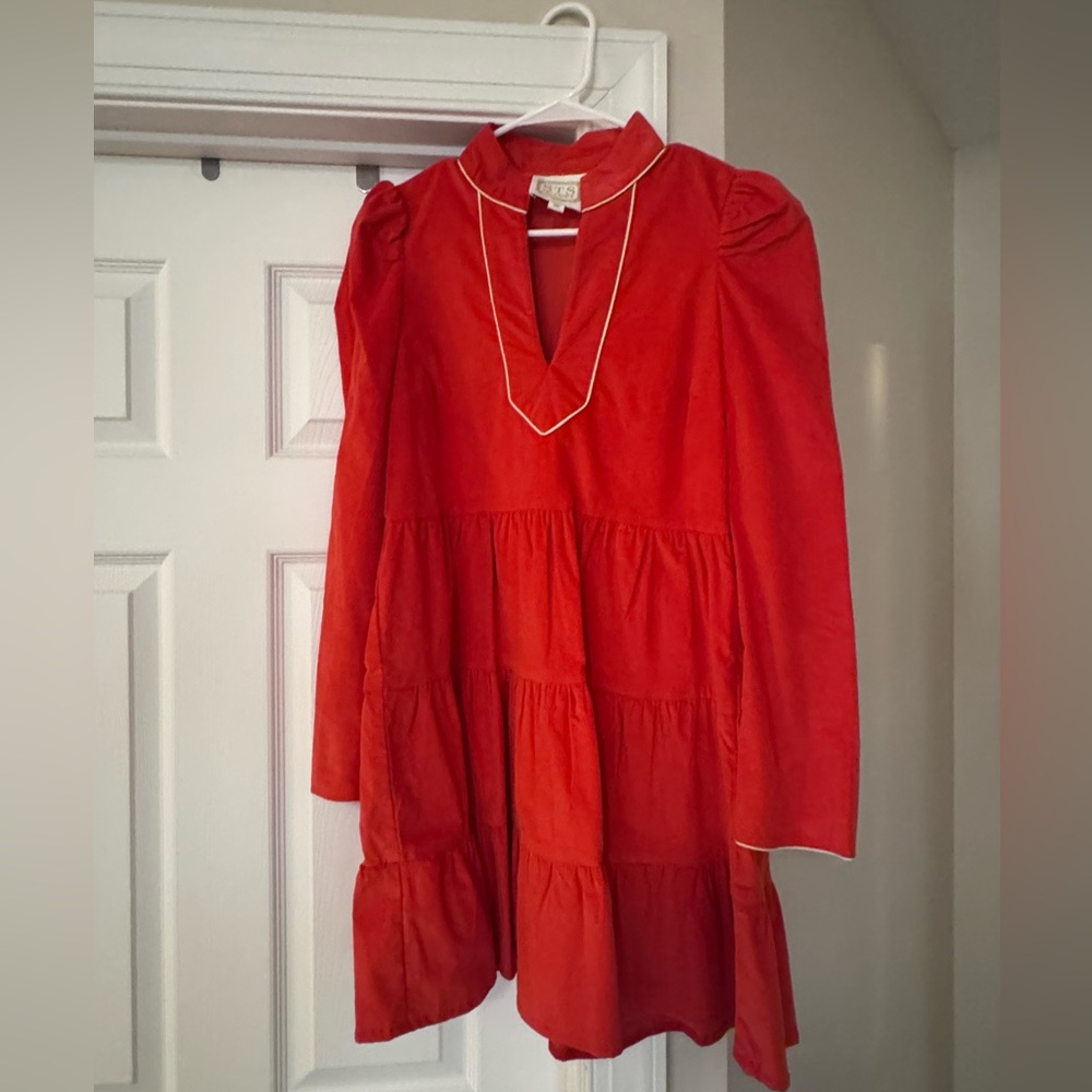 Sail to sable red corduroy dress